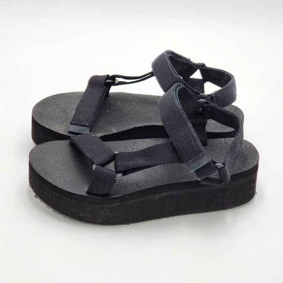 Cushionaire Sassy Black Platform Sandals Size 7 - Picture 4 of 10